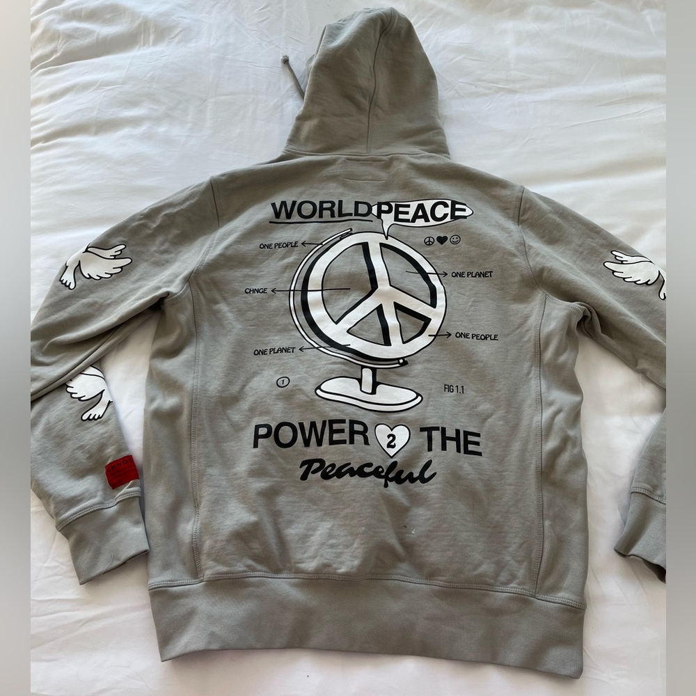 CHNGE wpp2p world peace power to the peaceful zip up hoodie sweatshirt